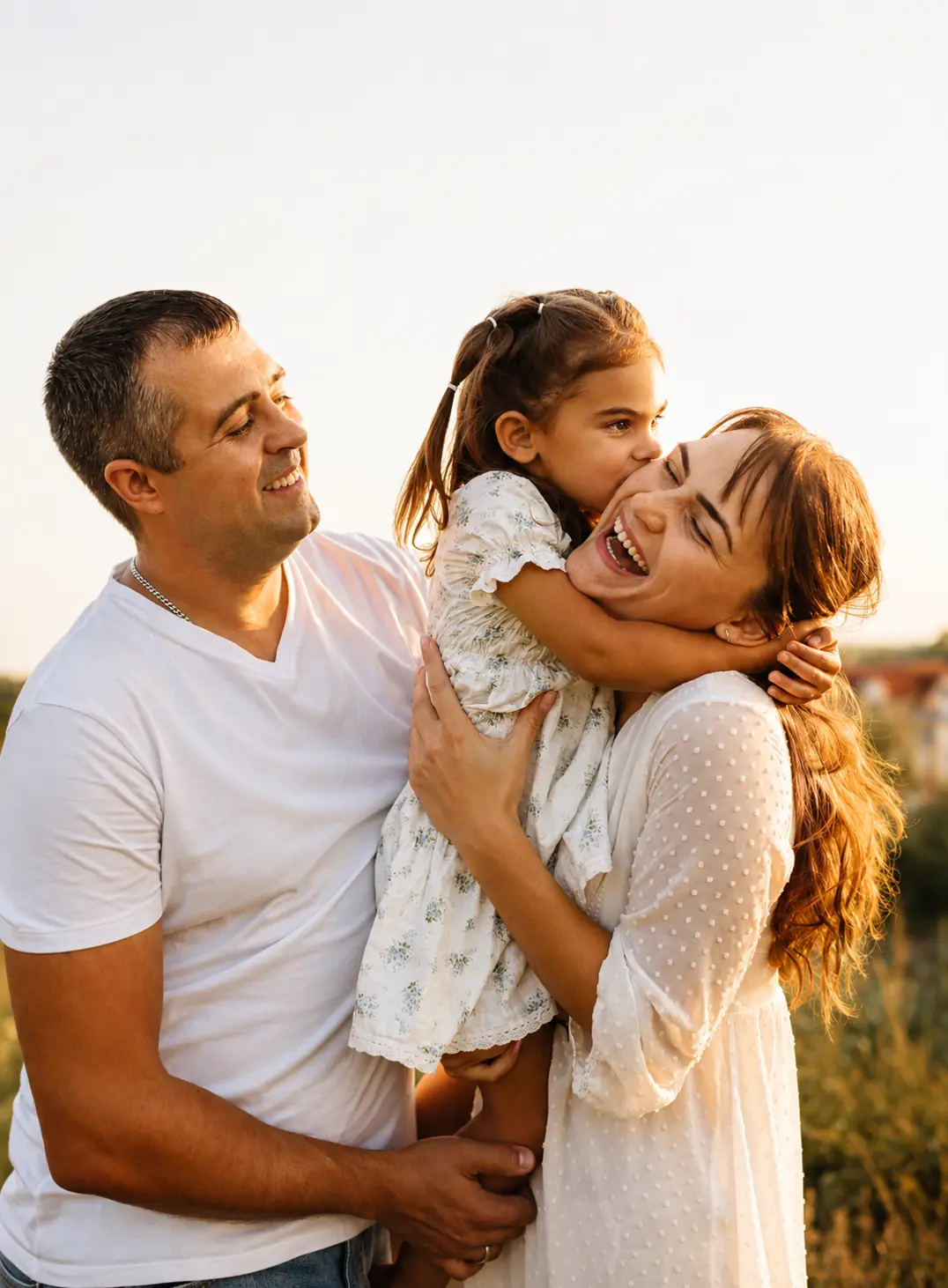 Familia en una consulta de evaluación migratoria