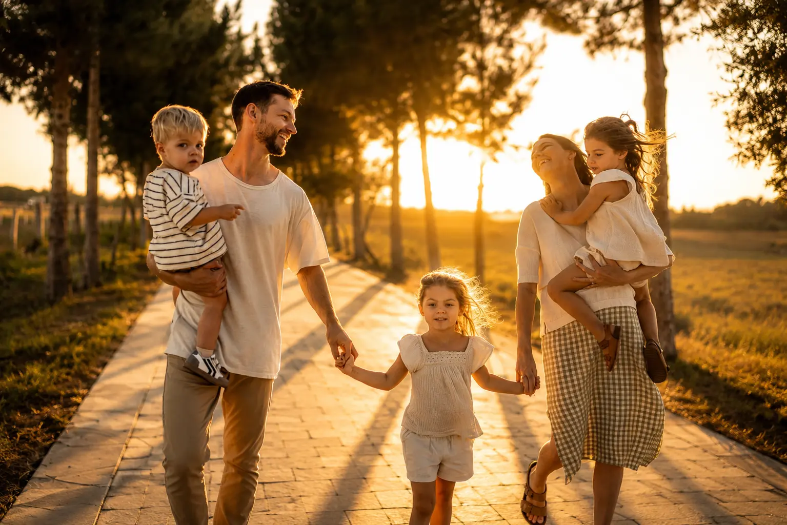 Familia disfrutando su nueva vida en Canadá
